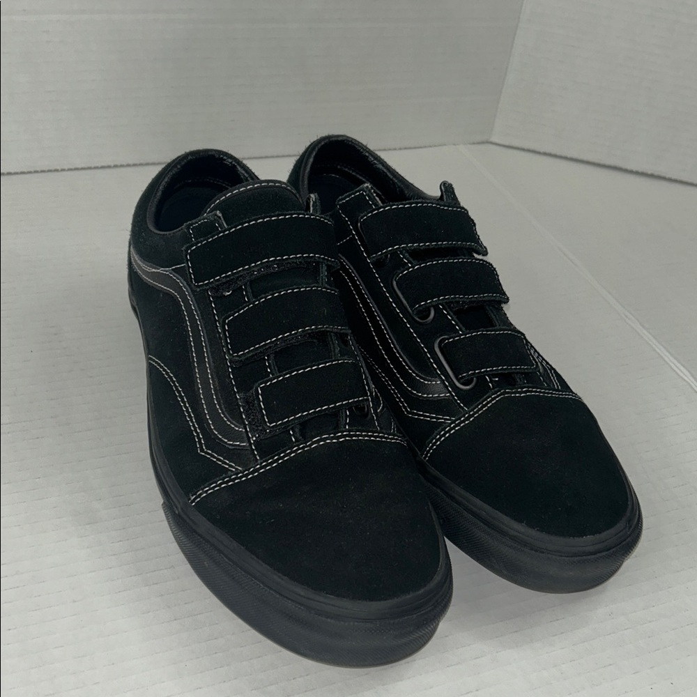Vans Black Slip-On Loafers with Stitch Detail